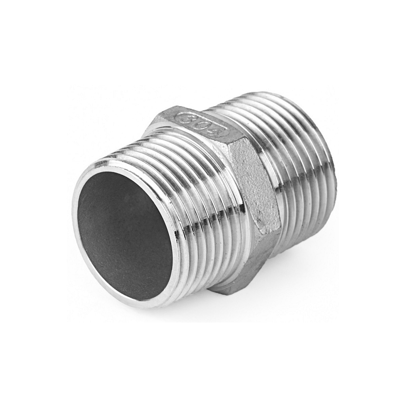 Ниппель 1/2" (НР/НР "с гайкой", AISI304, 08Х18Н10, Ду 15 (21,3))