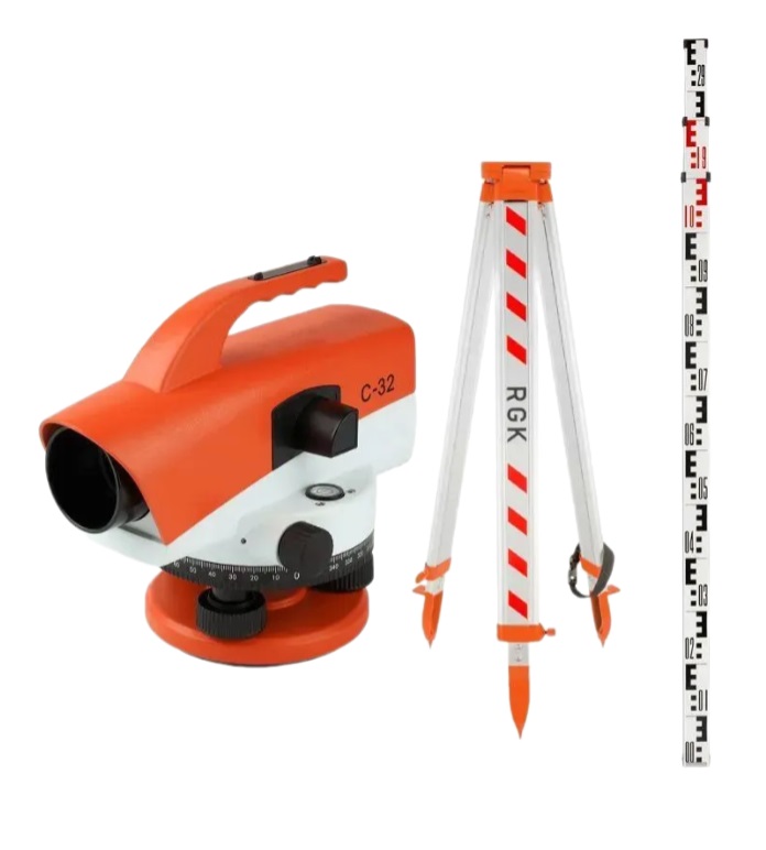 Нивелир оптический RGK C-32 + штатив S6-N + рейка RGK TS-7