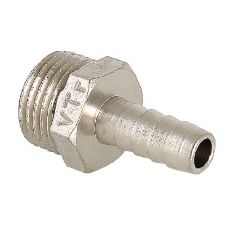 Штуцер шланговый 1/2" (AISI304, 08Х18Н10, Ду 15 (21,3), НР/ёрш (20 мм)