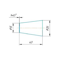 Пробка конденсатора и подогревателя d=15 мм, D=26 мм, L=40 мм