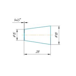 Пробка экономайзера d=15 мм, D=18 мм, L=28 мм