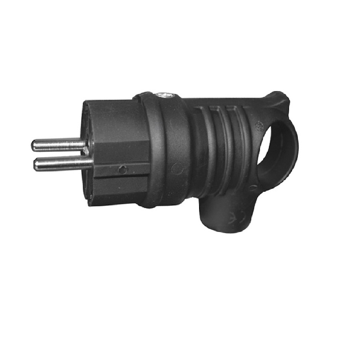 Вилка угловая с кольцом каучук  2Р+РЕ 1х16А 220-240v IP44