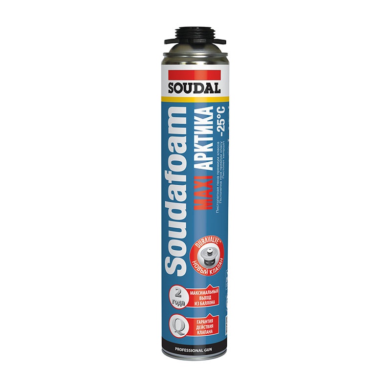 Пена пистолет.зимняя 70л SОUDAL MAXI ARTIC -25C 870мл*