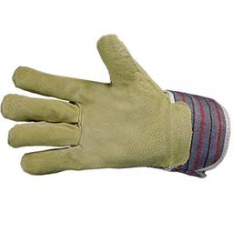 Перчатки спилковые комбинированные (желто-серые)