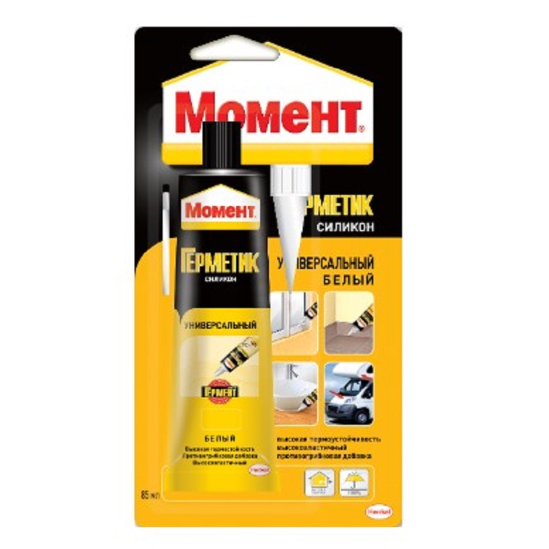 Герметик Момент силикон. унив. белый 85 мл