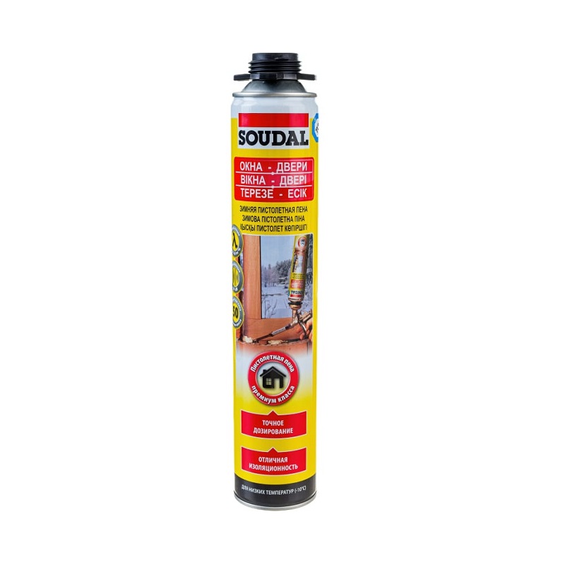 Пена пистолетная YELLOW 750мл 50л SOUDAL зимняя*