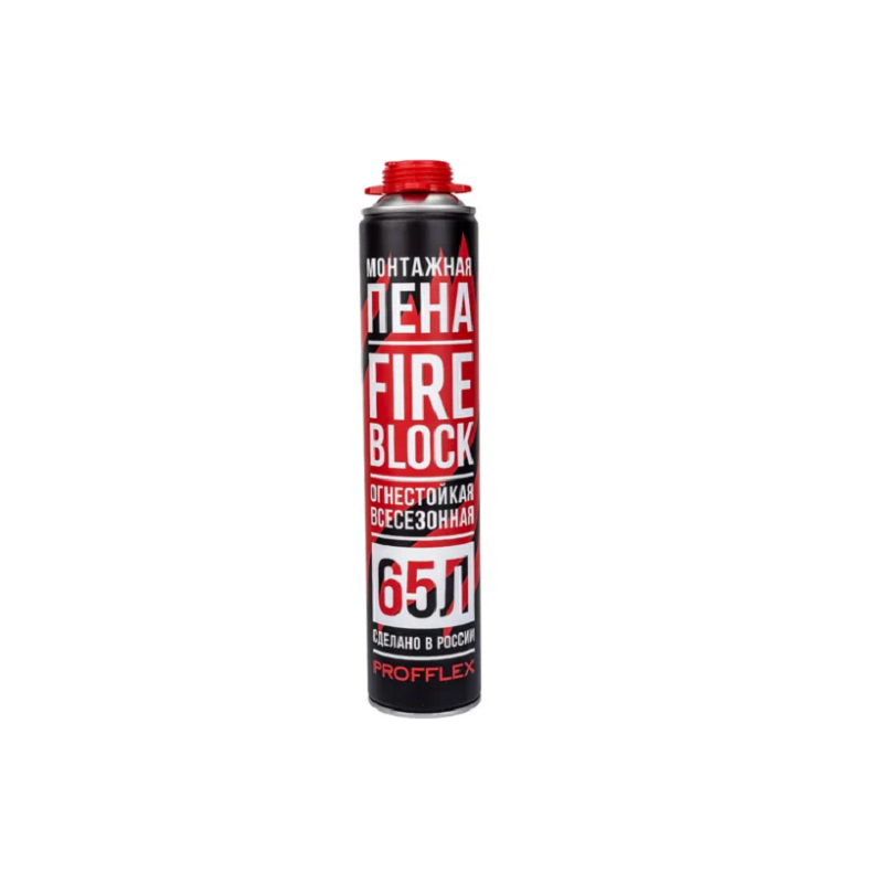 Пена монтажная проф. PROFFLEX FIRE BLOCK огнестойкая 65л 850мл*