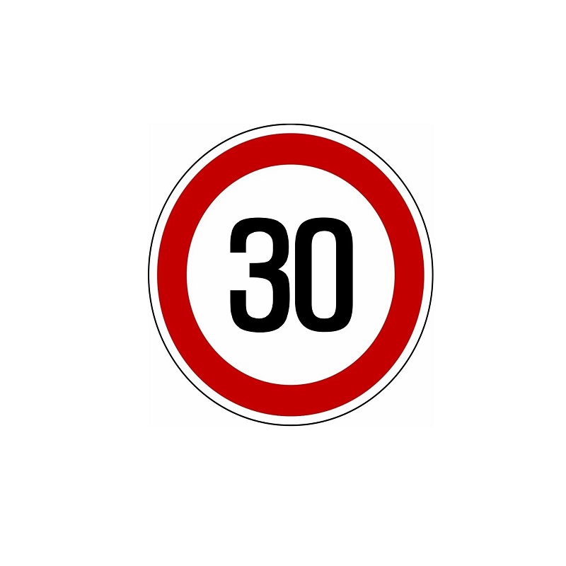 Знак 3.24 "Ограничение максимальной скорости 30 км/ч"