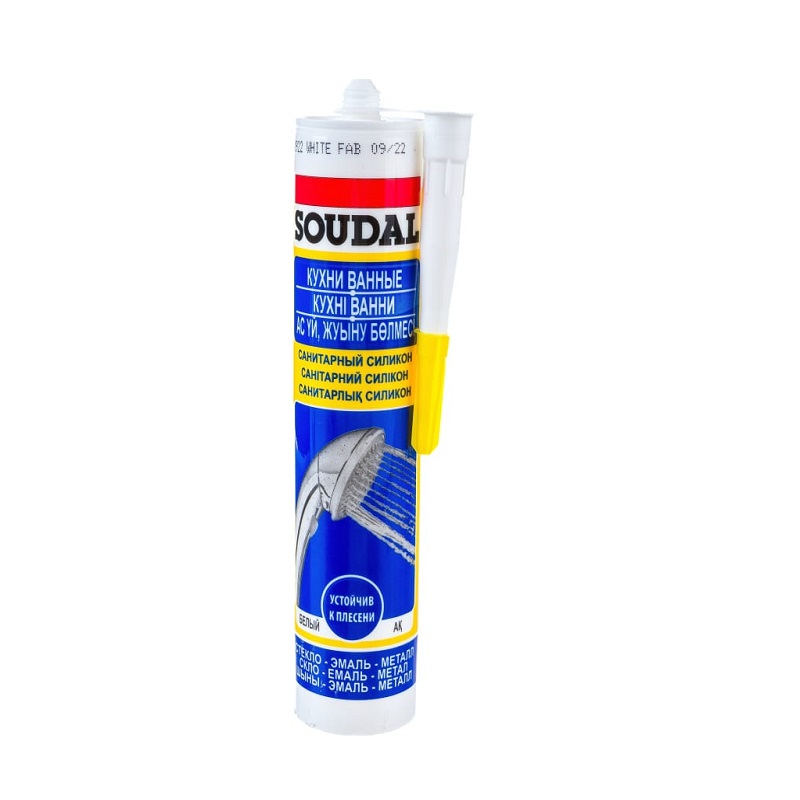 Герметик Soudal силикон. санитарный белый 280 мл