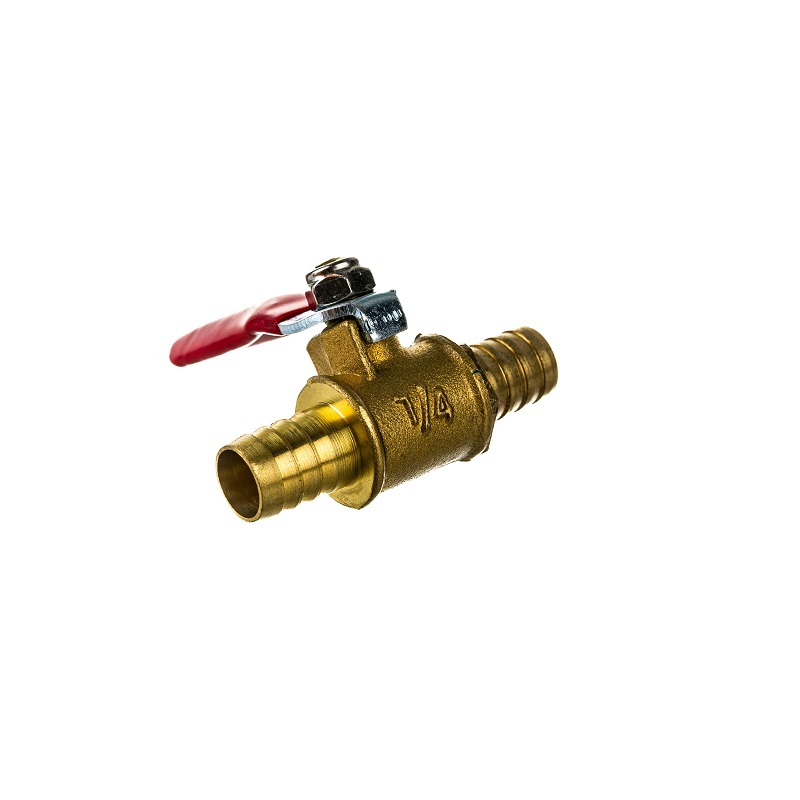 Кран шаровый 1/4" 10х10 латунь, елочка