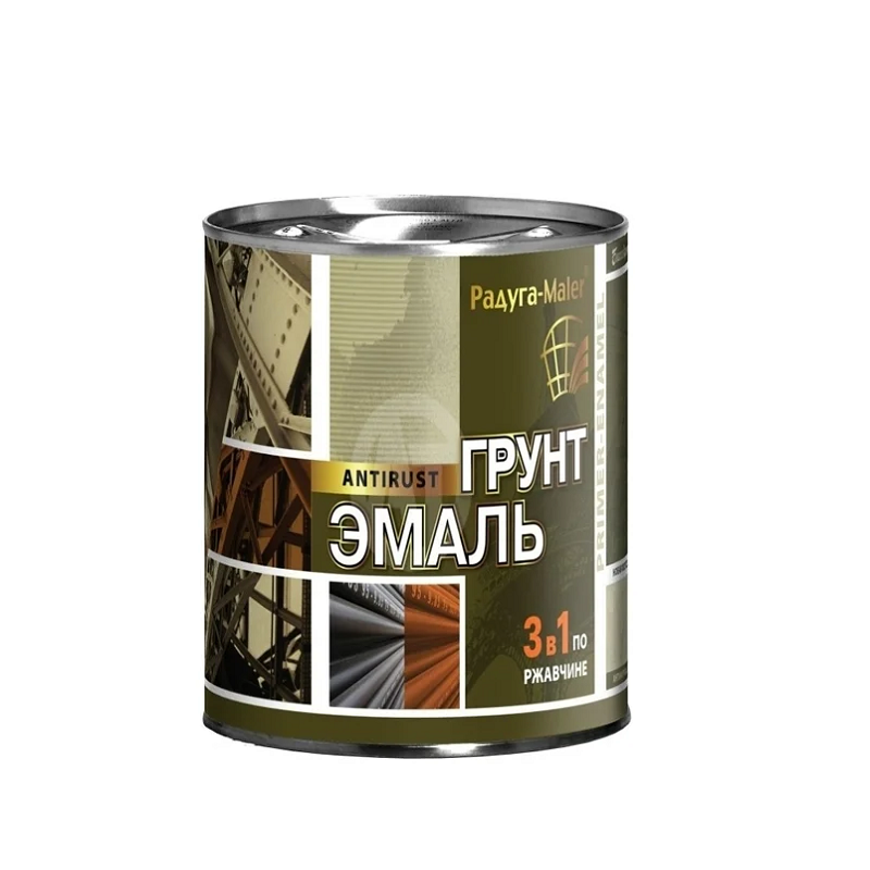 Грунт-эмаль по ржавчине 3в1 серая 0,9 кг