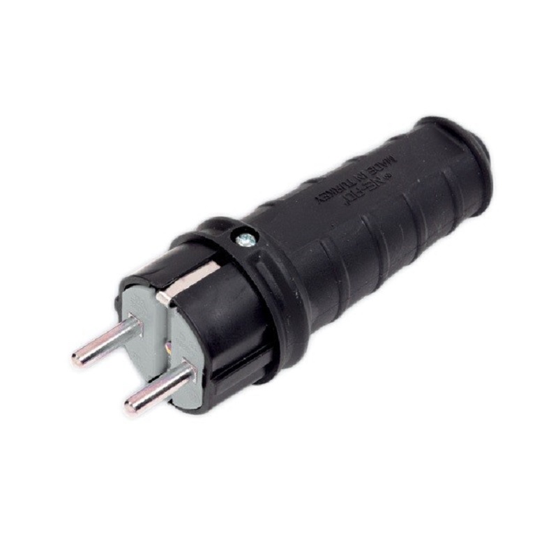Вилка прямая кауч. длинная 2P+PE 1х16А 220-240V IP44 