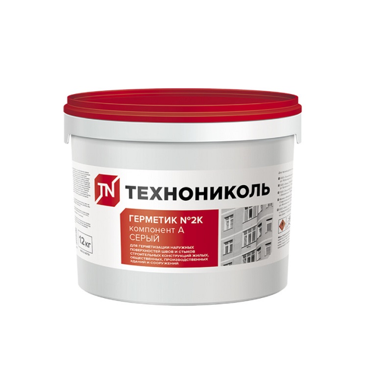Герметик полиуретановый ТЕХНОНИКОЛЬ 2К, серый 12 кг